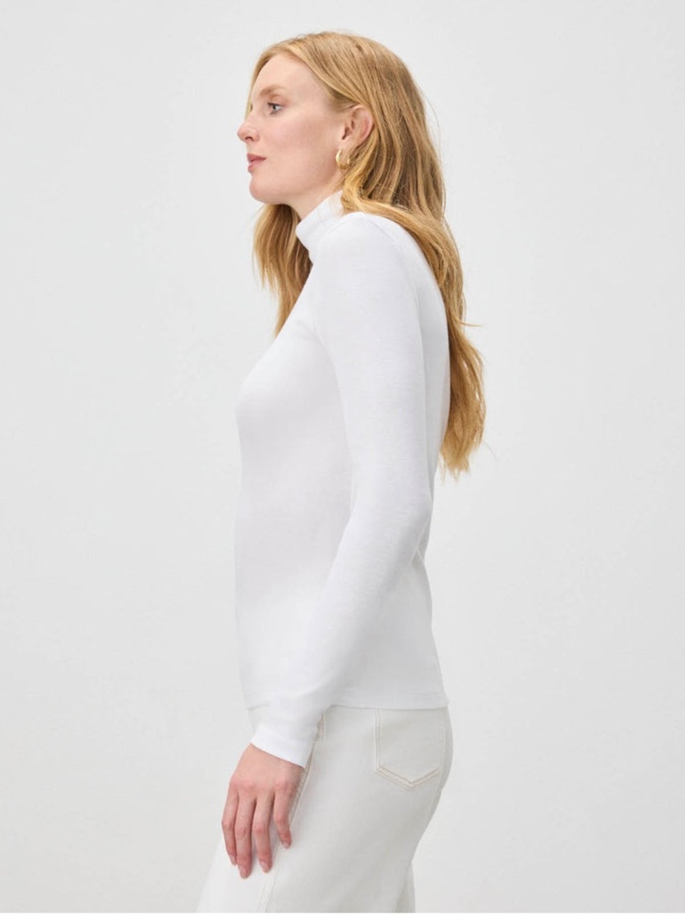 Splendid Classic White Ribbed Turtleneck Top Size S NWOT - Picture 5 of 9